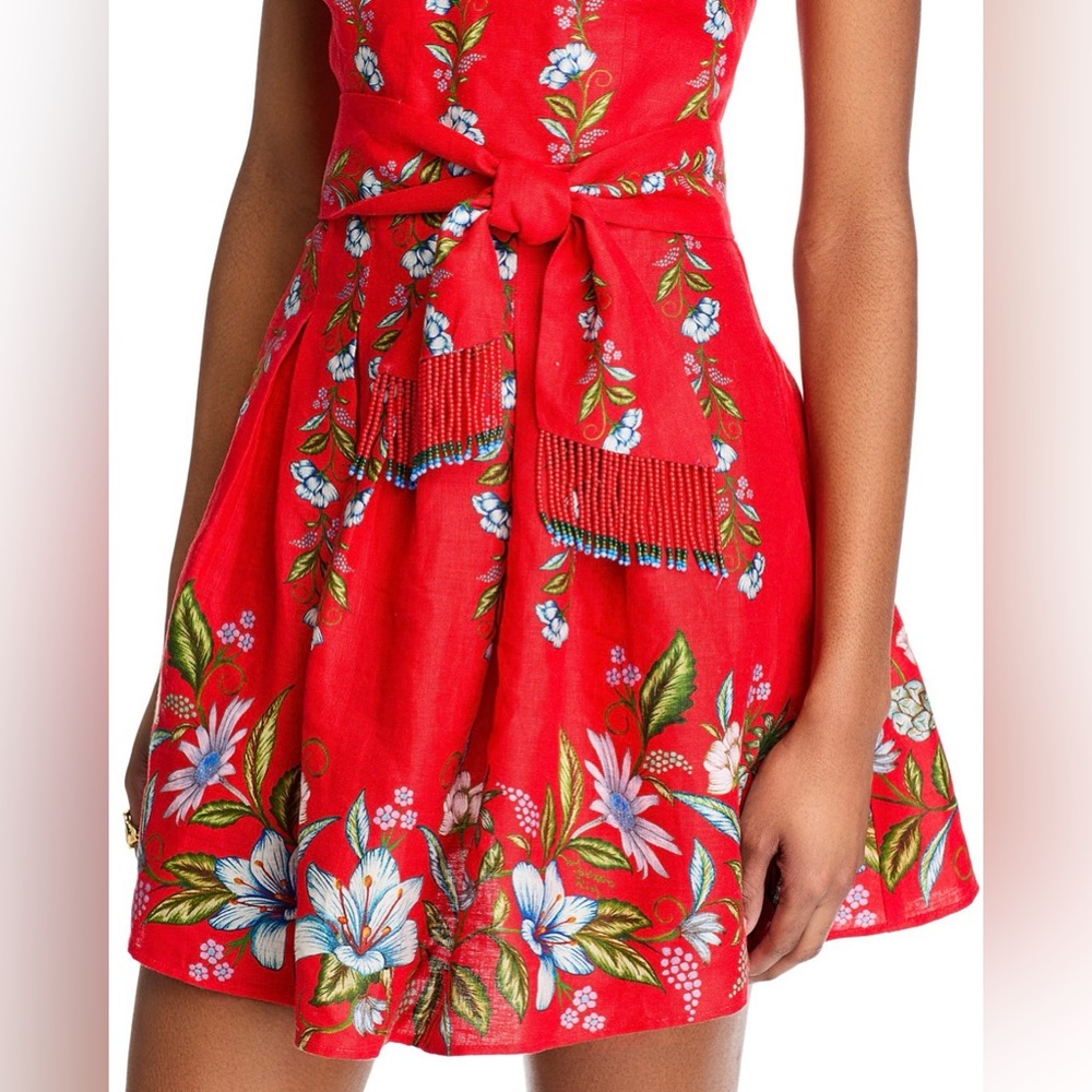 FARM Rio Sweet Bloom Bouquet Linen Blend Dress - Picture 6 of 10